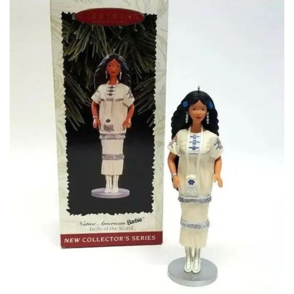 Hallmark Keepsake Ornament Barbie Dolls Of The World Native American Cake Topper